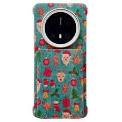 For Huawei Mate 70 Pro  /  70 Pro+ Magnetic Case Pattern Print PU + PC Phone Cover with Card Holder - Green