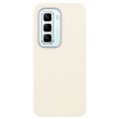 For Infinix Hot 50 Pro 4G Case Leather Textured TPU Shockproof Phone Cover - White