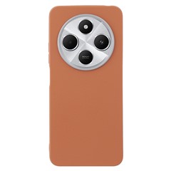 For Xiaomi Redmi 14C 4G / 14R 5G / Poco C75 4G Case Leather Textured TPU Shockproof Phone Cover - Brown