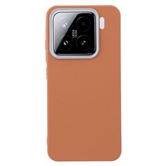 For Xiaomi 15 Case Leather Textured TPU Shockproof Phone Cover - Brown