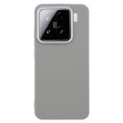 For Xiaomi 15 Pro Case Leather Textured TPU Shockproof Phone Cover - Grey