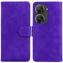 For Asus Zenfone 9 5G Magnetic Shockproof Wallet Phone Case PU Leather Anti-scratch Stand Phone Cover - Purple