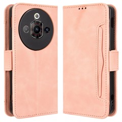 For ZTE nubia Focus Pro Leather Case Phone Wallet Cover with Multiple Card Slots - Pink