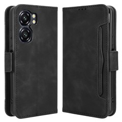 For Oukitel C58 Pro / C58 Leather Case Phone Wallet Cover with Multiple Card Slots - Black