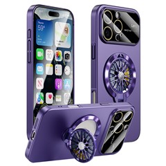 For iPhone 16 Pro Case Compatible with MagSafe Hard PC Kickstand Phone Cover - Dark Purple