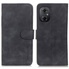 KHAZNEH For Xiaomi Poco M4 5G / M5 5G PU Leather Wallet Case Retro Texture Anti-scratch Stand Inner TPU Phone Cover - Black