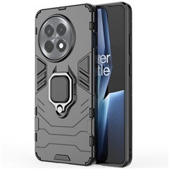 For OnePlus 13R 5G / Ace 5 5G / 5 Pro 5G Case PC + TPU Protective Phone Cover with Ring Kickstand - Black