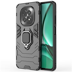 For Realme V60 5G Case PC + TPU Protective Phone Cover with Ring Kickstand - Black