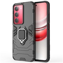 For Realme V60 Pro 5G Case PC + TPU Protective Phone Cover with Ring Kickstand - Black