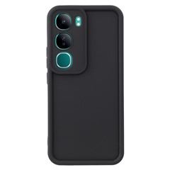 TPU Case for vivo Y300 5G / V40 Lite 5G / V40 SE 5G / Y200 5G Grooved Design Anti-Slip Phone Cover - Black