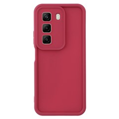 For Infinix Hot 50 4G Case Grooved Design TPU Anti Slip Phone Cover - Red
