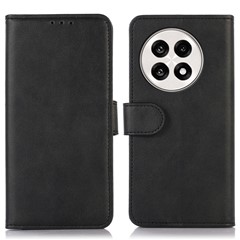 Phone Case For OnePlus 13R 5G / Ace 5 5G / Ace 5 Pro 5G Cowhide Texture Leather Wallet Phone Cover with Stand - Black