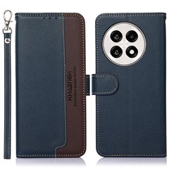 KHAZNEH Phone Case For OnePlus 13R 5G / Ace 5 5G / Ace 5 Pro 5G RFID Blocking Wallet PU Leather Cover - Blue