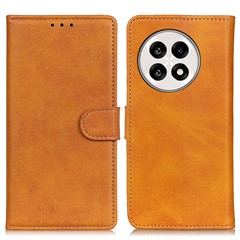 Stand Wallet Phone Case For OnePlus 13R 5G / Ace 5 5G / Ace 5 Pro 5G Cowhide Texture Leather Cover - Brown