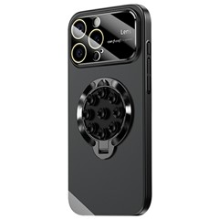 For iPhone 14 Pro Case Compatible with MagSafe Suction Cup Kickstand PC Phone Cover - Black