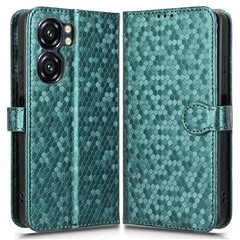 For Oukitel C58 Pro  /  C58 Wallet Case Dot Pattern Imprint PU Leather Phone Cover - Green
