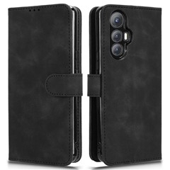 For Cubot Max 5 Leather Case Skin Feel Anti Drop Wallet Flip Phone Cover - Black