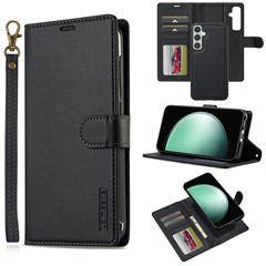 LC.IMEEKE L2 Series for Samsung Galaxy A36 5G Case PU Leather Wallet Detachable Magnetic Phone Cover - Black