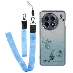 KADEM For OnePlus Ace 5 5G / 13R 5G Case Flower Pattern TPU Gradient Phone Cover with Lanyards - Blue
