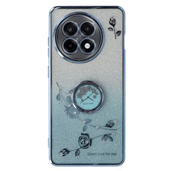 KADEM For OnePlus Ace 5 5G / 13R 5G Case Ring Kickstand TPU Flowers Phone Cover Gradient Glitter - Blue