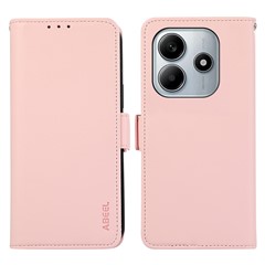 ABEEL For Xiaomi Redmi Note 14 5G Case Leather Phone Cover with RFID Blocking Wallet - Pink