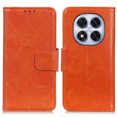 For Xiaomi Redmi Note 14 Pro 4G Case Nappa Texture Split Leather Wallet Phone Cover - Orange