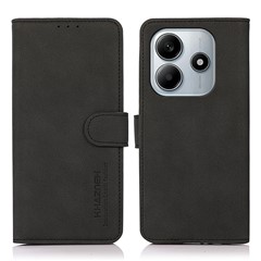 KHAZNEH For Xiaomi Redmi Note 14 5G Stand Case PU Leather Wallet Phone Cover - Black