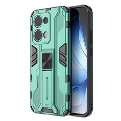 For Oppo Reno13 5G (Global) Case PC + TPU Shockproof Phone Cover with Kickstand - Green