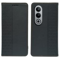 For OnePlus Nord CE4 5G Case Four Leaf Clover Leather Flip Phone Cover Stand Wallet - Black