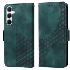 For Samsung Galaxy A36 5G Case PU Leather Phone Cover Rhombus Starry Imprinted - Green