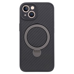 For iPhone 13 Case Compatible with MagSafe Kickstand TPU + PC Phone Cover Carbon Fiber Texture