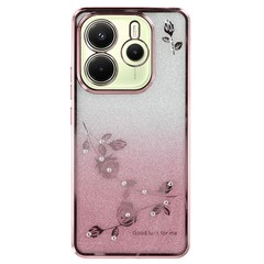KADEM For Xiaomi Redmi Note 14 4G (163.25mm) Case Flower TPU Flexible Gradient Phone Cover - Rose Gold
