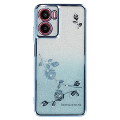 KADEM For Motorola Moto G05 4G / E15 4G Case Flower TPU Flexible Gradient Phone Cover - Blue