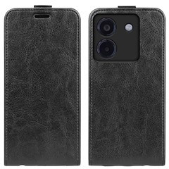 For Xiaomi Poco M7 Pro 5G Case with Card Slots Vertical Flip Leather Phone Cover - Black