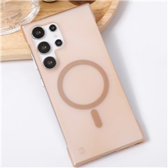 For Samsung Galaxy S24 Ultra Phone Case Anti Scratch Frameless PC Cover Magnetic Case - Gold