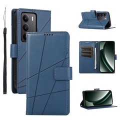 For Realme V60 Pro 5G / C75 4G Phone Case Line Imprint Leather Wallet Cover - Blue