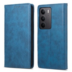 For Realme C75 4G / V60 Pro 5G Wallet Case RFID Blocking PU Leather Phone Cover - Blue
