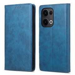 DF-05 For Oppo Reno13 5G (Global) Wallet Case RFID Blocking PU Leather Phone Cover - Blue