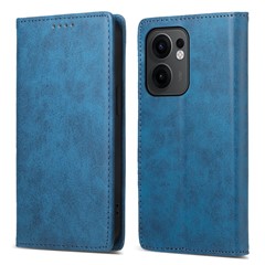 For Oppo Reno13 F 5G (Reno 13 FS 5G) / 4G Wallet Case RFID Blocking PU Leather Phone Cover - Blue