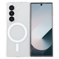 For Samsung Galaxy Z Fold6 5G Magnetic Case TPU + Acrylic Clear Phone Cover