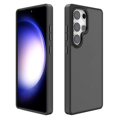 For Samsung Galaxy S25 Ultra Case Skin-Touch PC + TPU Translucent Matte Phone Cover - Black