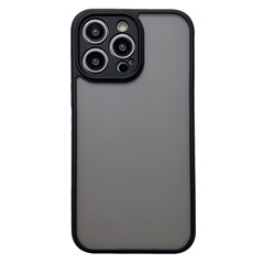 For iPhone 14 Pro Max Case PC + TPU Heat Dissipation Phone Back Cover Skin Touch - Black