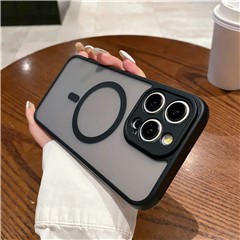 For iPhone 13 Pro Max Case Compatible with MagSafe TPU + PC Skin Touch Matte Phone Cover - Black