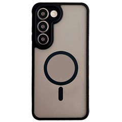 For Samsung Galaxy S23 Magnetic Case TPU + PC Skin Touch Matte Phone Cover - Black