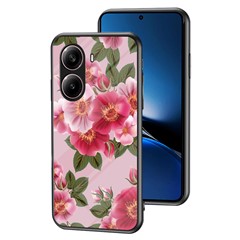 For Xiaomi Redmi Turbo 4 5G Case Floral Pattern TPU + Tempered Glass Protective Phone Cover - Glamorous Peony