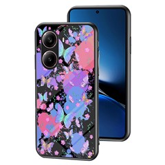 For Xiaomi Redmi Turbo 4 5G Case Butterfly Pattern TPU + Tempered Glass Protective Phone Cover - Brilliant Butterfly