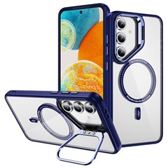 For Samsung Galaxy S24 FE Case Kickstand Clear Phone Back Cover Magnetic Case - Sapphire