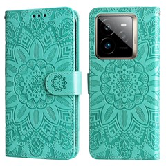 For Realme GT 7 Pro 5G Case Sunflower Imprint Leather Wallet Phone Cover - Green