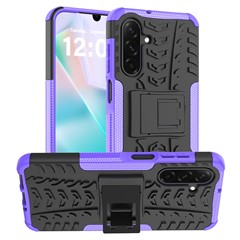 For Samsung Galaxy A26 5G Case Tyre Pattern Design PC + TPU Phone Cover with Kickstand - Purple