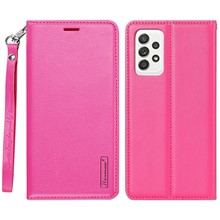 HANMAN Minuo Series for Samsung Galaxy A52s 5G / A52 5G / 4G Anti-scratch PU Leather Case Folio Flip Stand Wallet Phone Cover - Rose